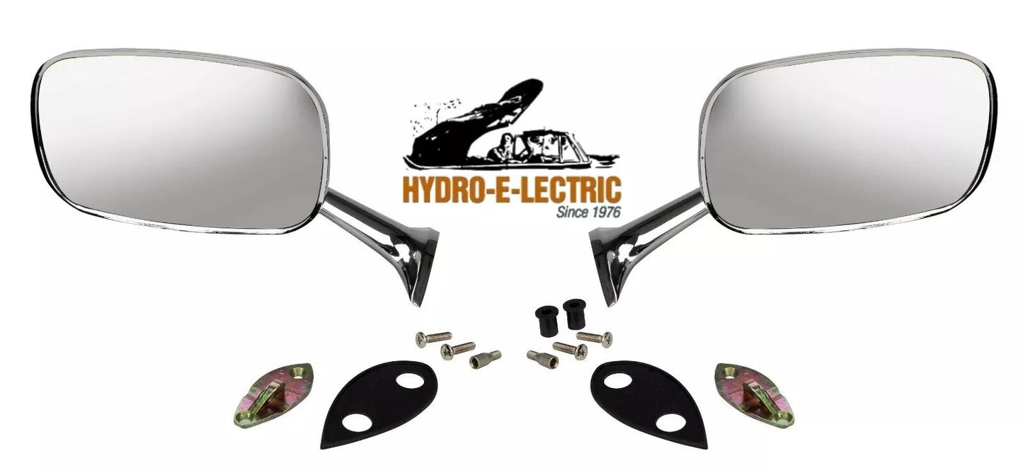 Chrome Exterior Side Rear View Mirror- Large- Pair 1968-1979 Chevrolet Corvette