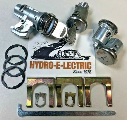 Door, Trunk, and Glove Compartment Lock Set with GM Oval Keys – Fits 1974–1977 Pontiac Firebird
