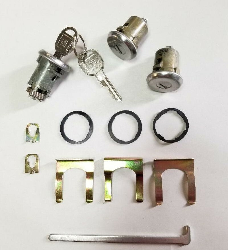 Door and Trunk Lock Set with GM Keys – Fits 1971 Chevrolet Bel Air, Biscayne, Caprice, and Impala