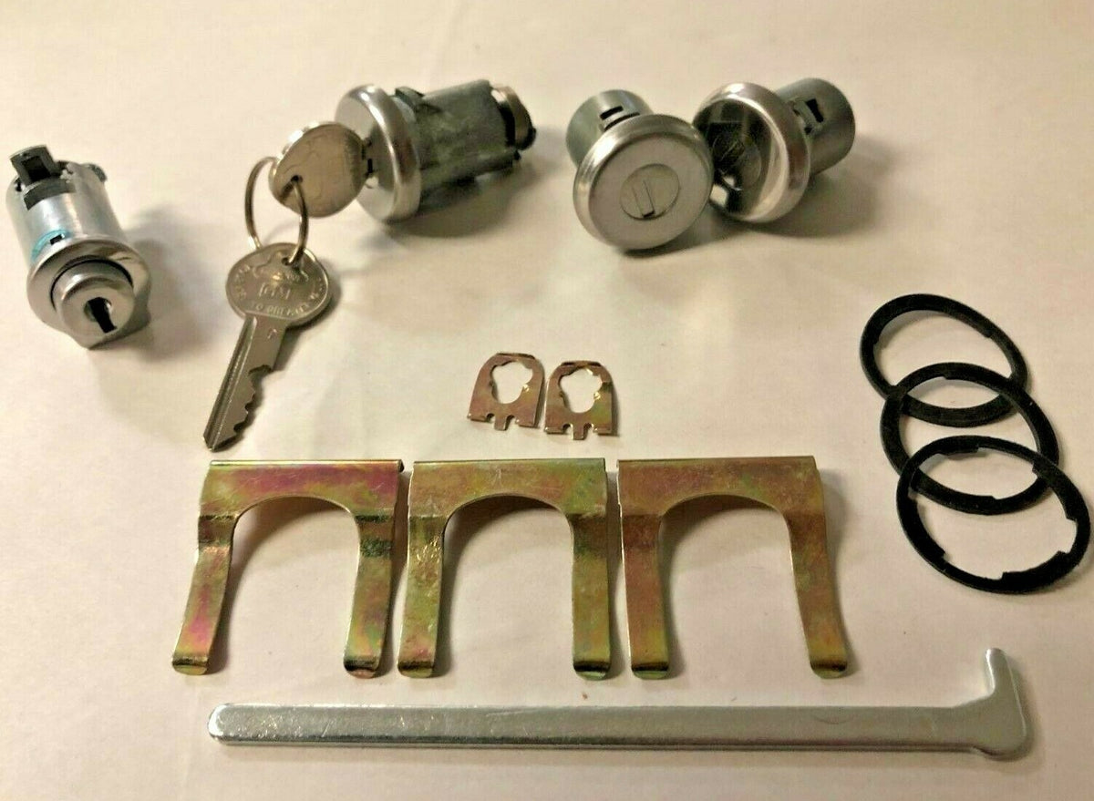 Door, Trunk, and Console Lock Set with GM Pear Keys – Fits 1965–1968 Pontiac and 1966 Buick Models