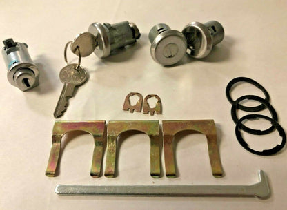 Door, Trunk, and Console Lock Set with GM Pear Keys – Fits 1965–1968 Pontiac and 1966 Buick Models