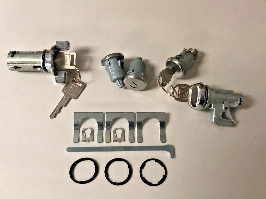 Complete OE-Style Lock Set with GM Rectangle and Oval Keys – Fits 1971 Chevrolet Bel Air, Biscayne, Caprice, and Impala