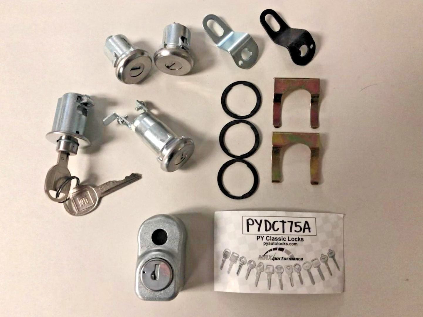 Door, Alarm, Compartment, and Tire Lock Set with GM Keys – Fits 1974–1977 Chevrolet Corvette