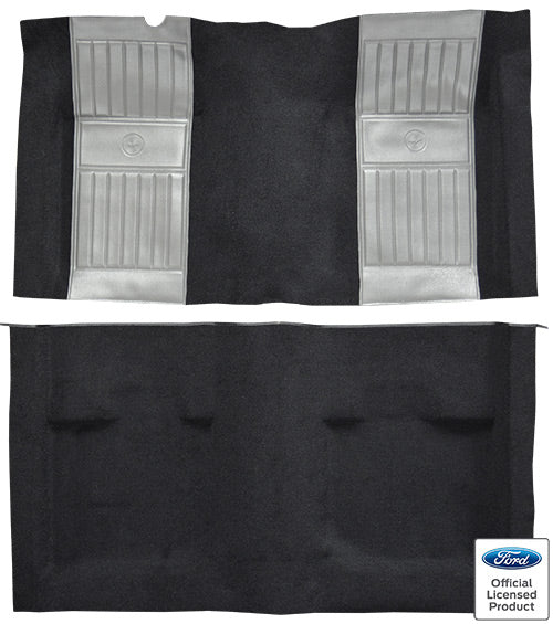 1971-1973 Ford Mustang Mach I with 2 Gray Running Pony Inserts Fastback Nylon