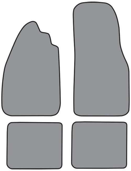 1974 Volkswagen Super Beetle Floor Mat 4pc Cutpile (FM206F, FM18R)