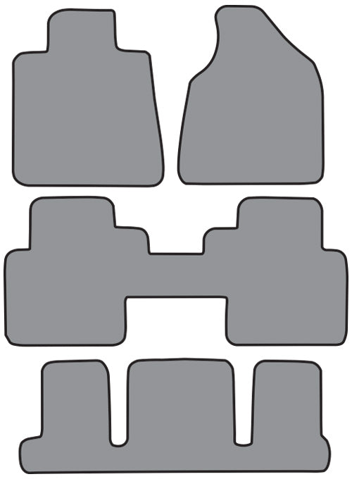 2007-2010 GMC Acadia 2pc Frts, 2pc Rr Runners & Side Door Floor Mat 4pc Cutpile (P339, P339R)