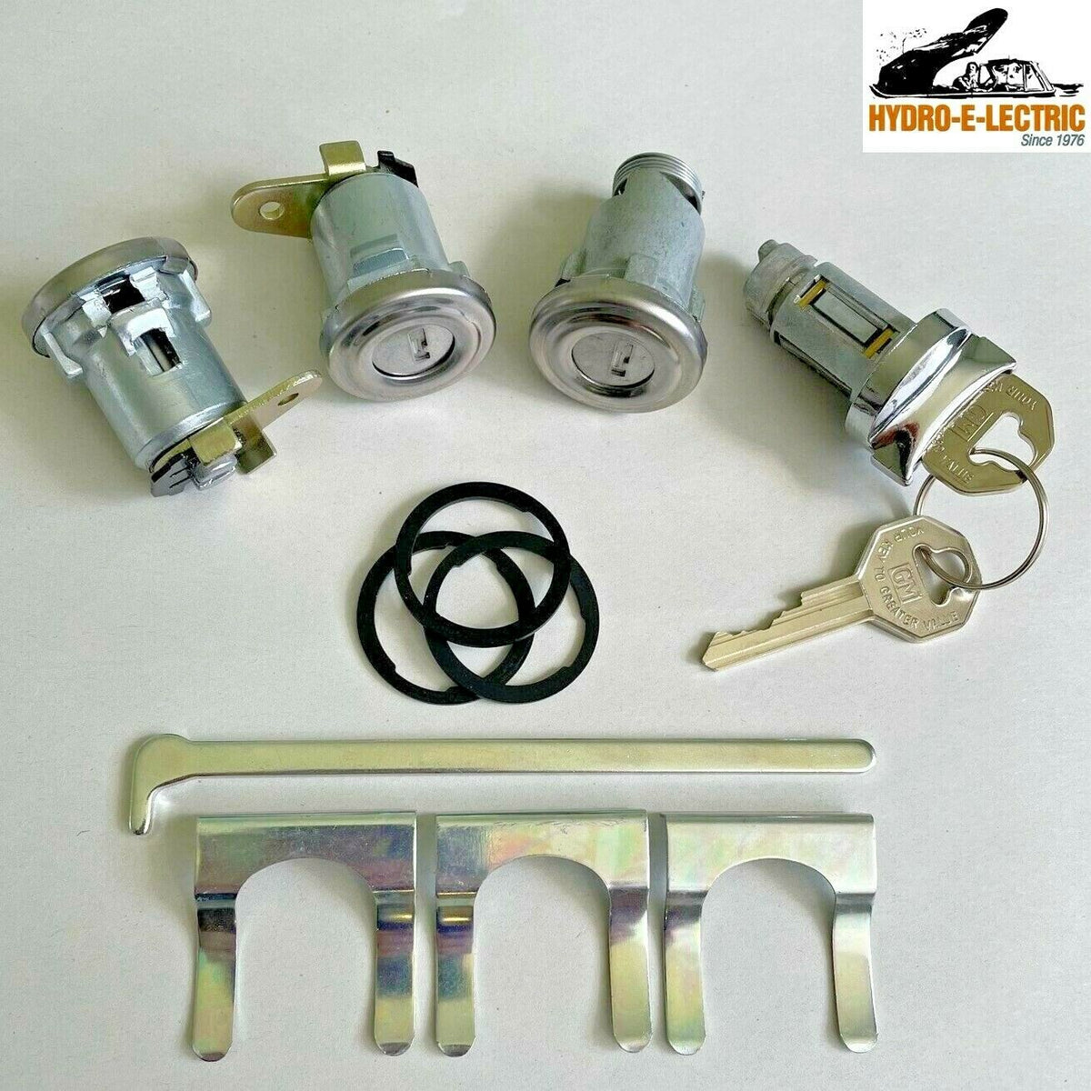 Ignition, Door & Trunk Lock Set- GM Keys- Flat Pawls, 1955-1957 Chevrolet Car