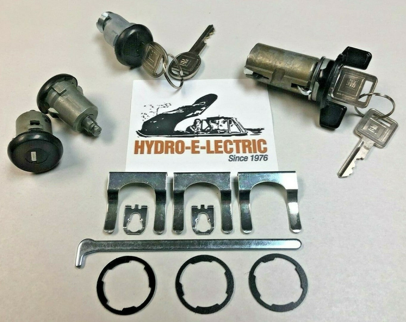 Black Ignition, Door, and Trunk Lock Set with GM Keys – Fits 1979–1989 GM G-Body Vehicles