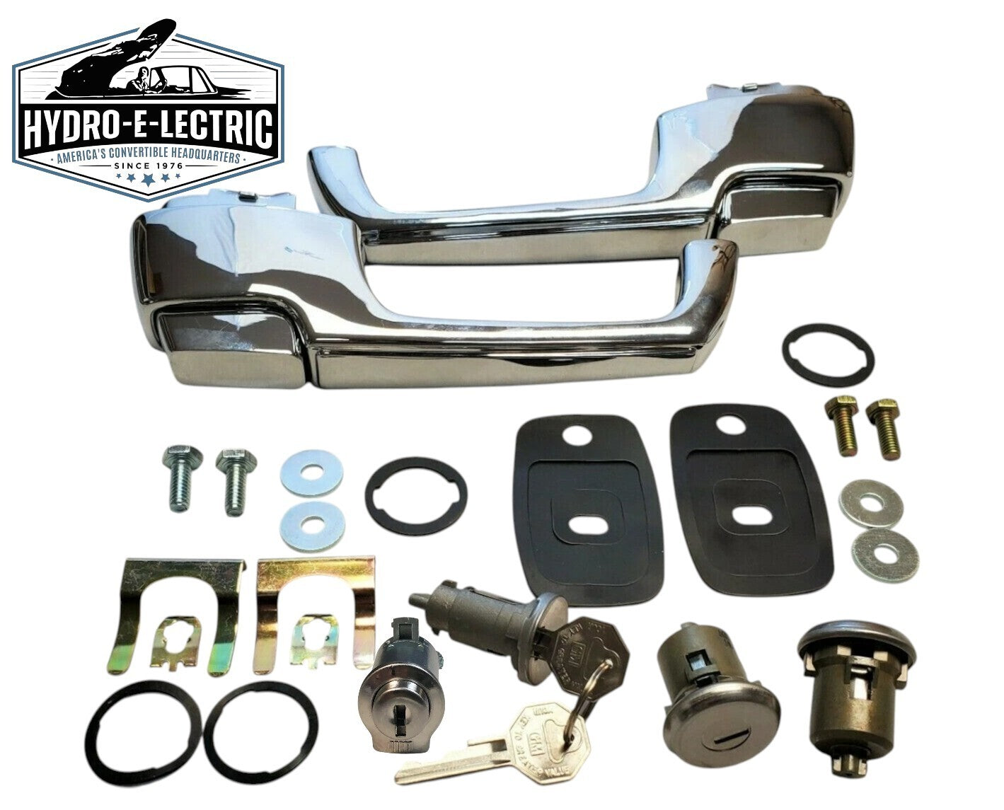 Ignition, Door, Glove Compartment Lock and Door Handle Set with GM Keys – Fits 1967–1972 Chevrolet C/K Series Pickup