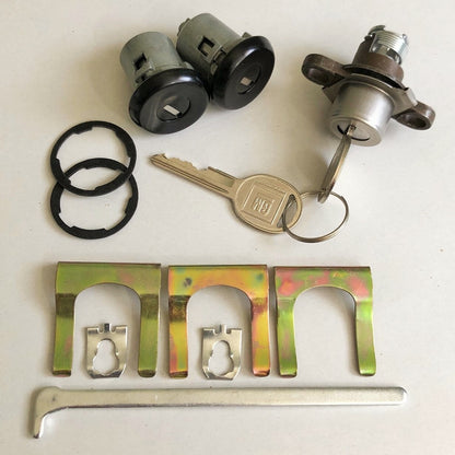 Door and Trunk Lock Set with Black Finish Door Locks and GM Oval Keys – Fits 1969 Pontiac Firebird