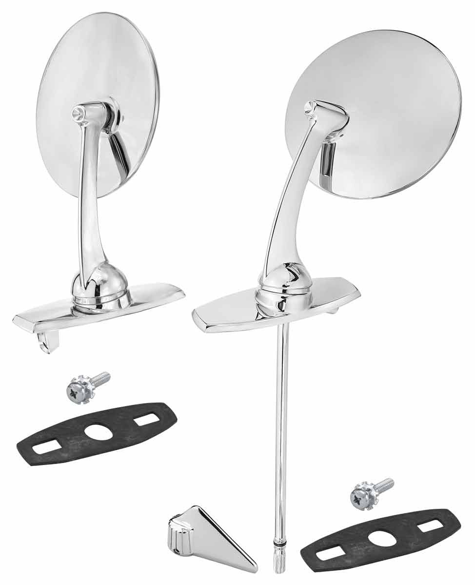 Exterior Side Rearview Remote Mirrors w/ Interior Remote Knob 1961-1962 Cadillac