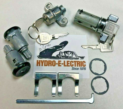 Ignition, Door & Trunk Lock Set with Black Door Locks – Fits 1970–1973 Chevrolet Camaro