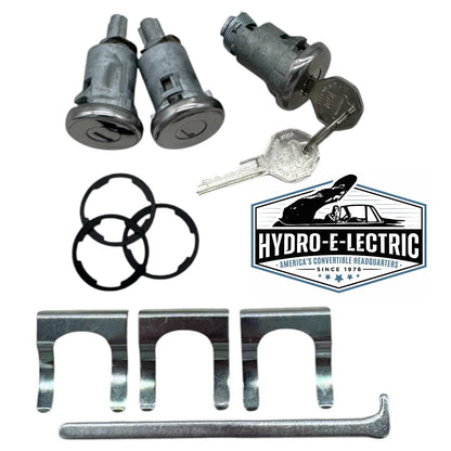 Door and Trunk Lock Set with GM Keys – Fits 1961–1964 Pontiac 2-Door Hardtop and Convertible, 1966 Buick Riviera