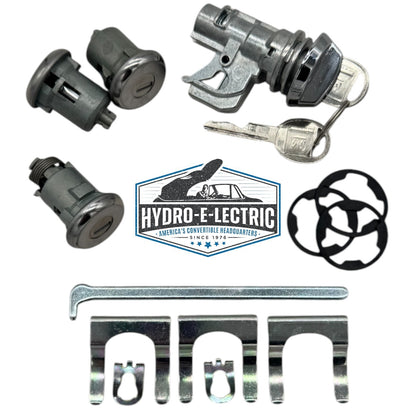 Door, Trunk, and Glove Box Lock Set with GM Oval Keys – Fits 1970–1981 Pontiac and 1971–1981 Cadillac 2-Door Models
