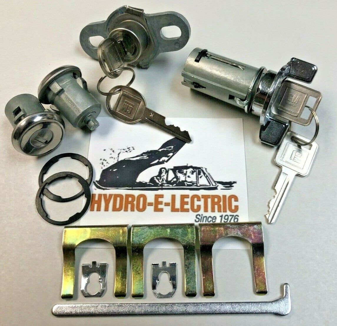 Ignition, Door, and Trunk Lock Set with GM Rectangle and Oval Keys – Fits 1970–1973 Pontiac Firebird