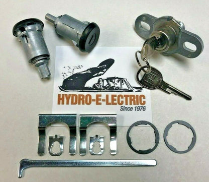 Door & Trunk Lock Set with Black Door Locks – Fits 1974–1977 Chevrolet Camaro