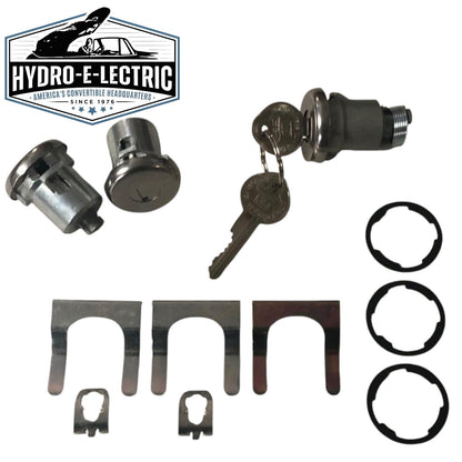 Door, Trunk, and Console Lock Set with GM Pear Keys – Fits 1965–1968 Pontiac and 1966 Buick Models