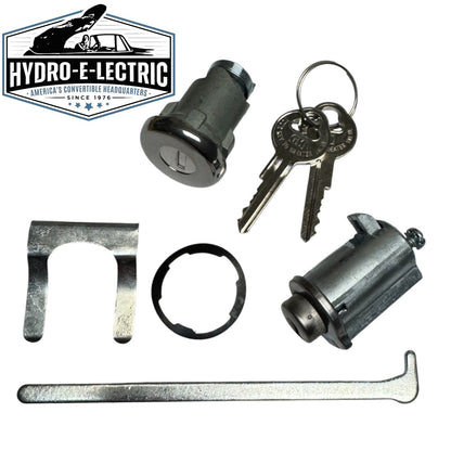 Glove Compartment and Trunk Lock Set with GM Pear Keys – Fits 1961–1967 Buick, Chevrolet, and Pontiac 2-Door Models