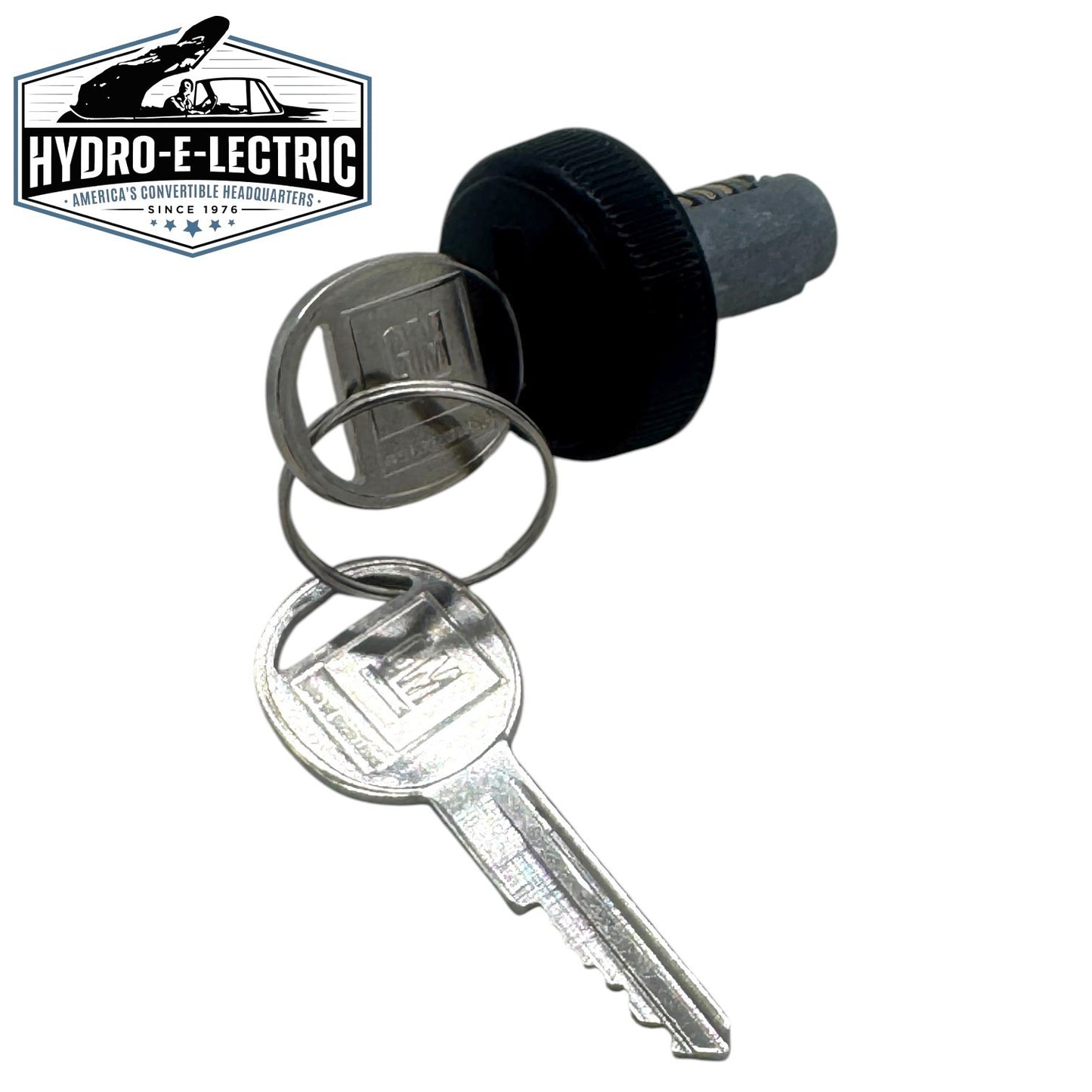 Black Finish Glove Compartment Lock Cylinder with GM Keys – Fits 1978–1989 GM G-Body Vehicles
