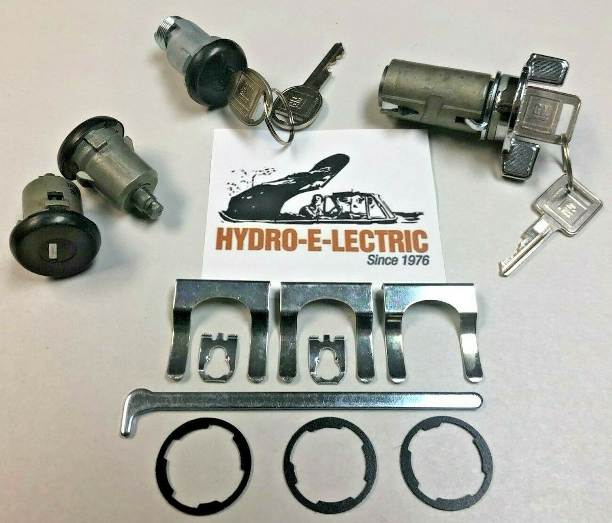 Chrome Ignition and Black Door & Trunk Lock Set with GM Keys – Fits 1979–1989 GM G-Body Vehicles