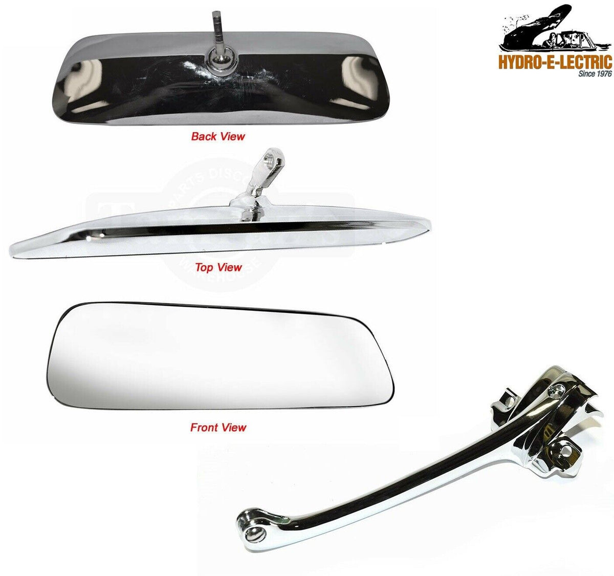 Interior Rear View Mirror & Bracket, Chrome 1963-1964 Chevrolet Impala Convertible