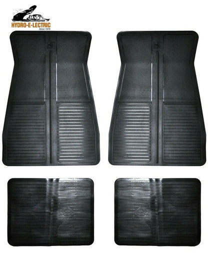 Floor Mats, Black Rubber, Set of 4 - Fits many 1973-1988 GM cars