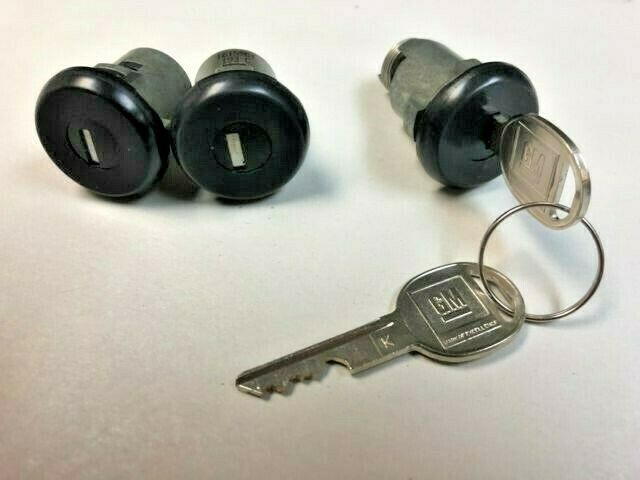 Complete OE Lock set with GM keys- Black/Chrome Finish, 1981-1987 Buick Regal