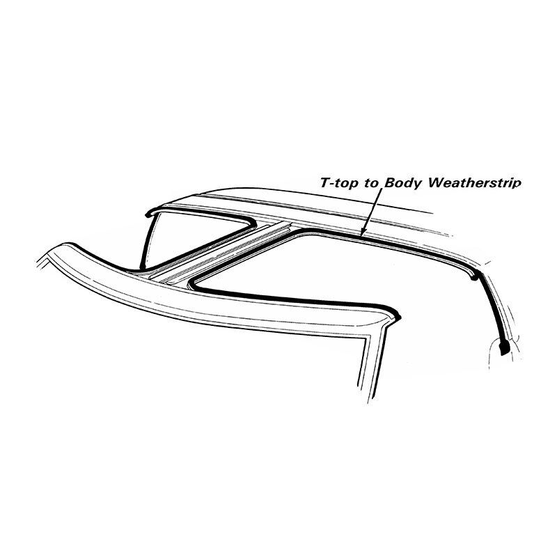 T-Top to Body Weather Strip Seal - Pair, 1987-1988 Ford Mustang
