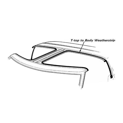T-Top to Body Weather Strip Seal - Pair, 1987-1988 Ford Mustang