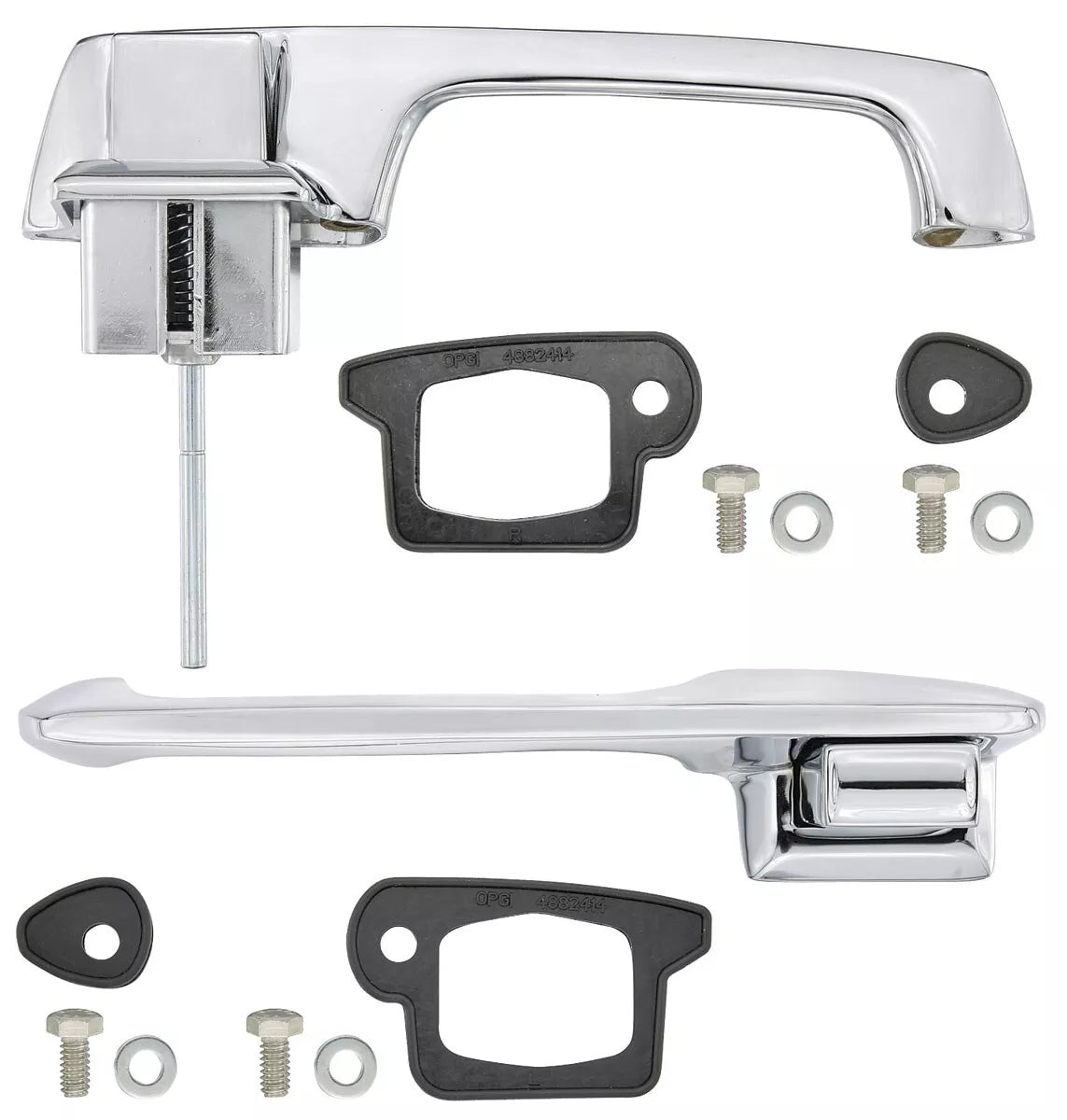 Exterior Door Handle Set, Pair - Chrome for 1963-1966 Cadillac 2 Door Models
