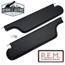 Sun Visors, Black Vinyl - Pair, 1965-1967 GM A Body Convertible