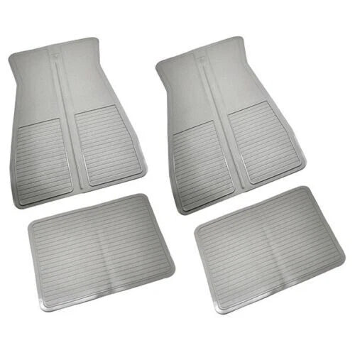 Floor Mats, Gray Rubber, Set of 4 - Fits many 1973-1988 GM cars