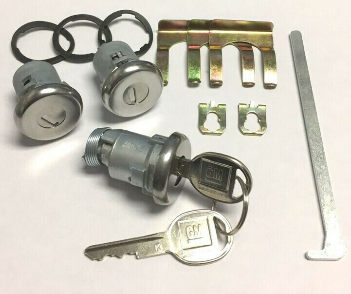Door and Trunk Lock Set, Stainless - with GM Keys, PY410